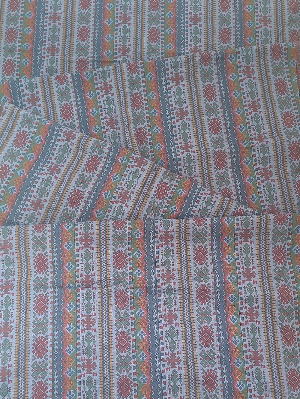 VINTAGE BOHEMIAN AZTEC KILIM PRINT FABRIC